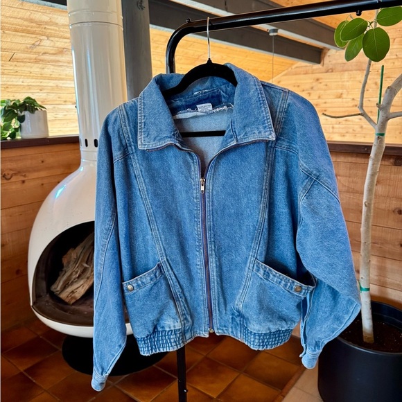 Vintage Jackets & Blazers - Vintage Women’s Denim Blue Slouchy Jacket